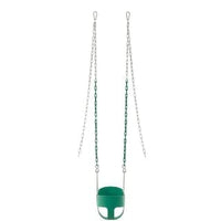 Little Fingers High Back Full Bucket Toddler Swing Seat with Plastic Coated Chains (Green), Standard