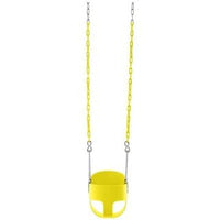 Little Fingers High Back Full Bucket Toddler Swing Seat with Plastic Coated Chains (Yellow), Standard