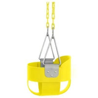 Little Fingers High Back Full Bucket Toddler Swing Seat with Plastic Coated Chains (Yellow), Standard
