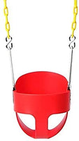 Little Fingers High Back Full Bucket Toddler Swing Seat with Plastic Coated Chains (Red), Standard