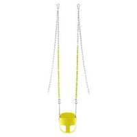 Little Fingers High Back Full Bucket Toddler Swing Seat with Plastic Coated Chains (Yellow), Standard