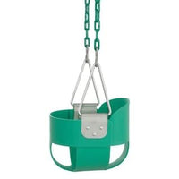 Little Fingers High Back Full Bucket Toddler Swing Seat with Plastic Coated Chains (Green), Standard