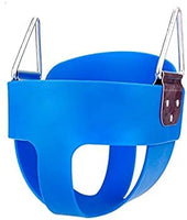 Little Fingers High Back Full Bucket Toddler Swing Seat with Plastic Coated Chains (Blue), Standard