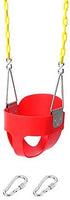 Little Fingers High Back Full Bucket Toddler Swing Seat with Plastic Coated Chains (Red), Standard