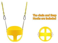 Little Fingers High Back Full Bucket Toddler Swing Seat with Plastic Coated Chains (Yellow), Standard