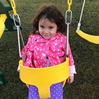 Little Fingers High Back Full Bucket Toddler Swing Seat with Plastic Coated Chains (Yellow), Standard