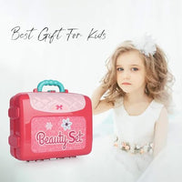 Little Fingers Kids 3-in-1 Beauty Set with Mirror, Hair Dryer, Nail Polish, Comb Hair, Rings