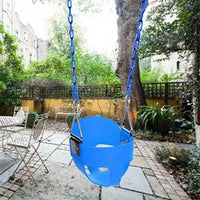 Little Fingers High Back Full Bucket Toddler Swing Seat with Plastic Coated Chains (Blue), Standard