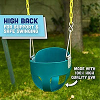 Little Fingers High Back Full Bucket Toddler Swing Seat with Plastic Coated Chains (Green), Standard