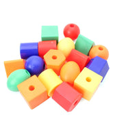 Little Fingers 3 in 1 Bullet Blocks/Nuts & Bolts/Button & Thread Combo Puzzle Sets Beads for Kids Early Learning, Multicolor, Small