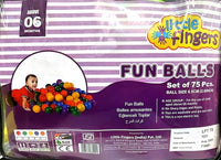 Little Fingers Kids Baby Play Balls, for Playgrounds, Water, Sand, Foam, Tent Houses, Ball Pool (6.5cm) - 75 Balls
