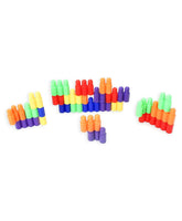 Little Fingers 3 in 1 Bullet Blocks/Nuts & Bolts/Button & Thread Combo Puzzle Sets Beads for Kids Early Learning, Multicolor, Small
