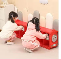 Little Fingers Plastic Toy Storage Shelf with 6 Yellow Bins – Kids Organizer Rack for Toys & Books – L38.5 x W14 x H32 Inches – Blue & Yellow