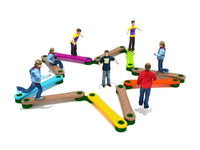 Little Fingers Kids Plastic Balancing Bridge (Multicolor) - 4pc