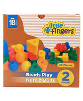 Little Fingers 2 in1 Nut & Bolts/Beads Play Combo Puzzle Sets Beads for Kids Early Learning Building Blocks for Kids
