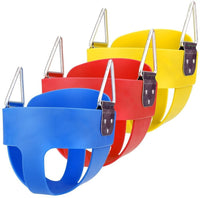 Little Fingers High Back Full Bucket Toddler Swing Seat with Plastic Coated Chains (Blue), Standard