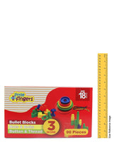Little Fingers 3 in 1 Bullet Blocks/Nuts & Bolts/Button & Thread Combo Puzzle Sets Beads for Kids Early Learning, Multicolor, Small