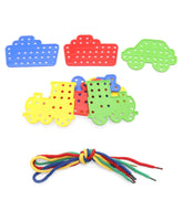 Little Fingers Multi-Shape Lacing Cards Set – Educational Threading Toy for Kids with Animals More (10-PCS)