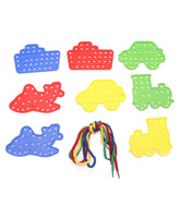 Little Fingers Multi-Shape Lacing Cards Set – Educational Threading Toy for Kids with Animals More (10-PCS)