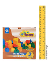 Little Fingers 2 in1 Nut & Bolts/Beads Play Combo Puzzle Sets Beads for Kids Early Learning Building Blocks for Kids