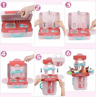 Little Fingers Kids 3-in-1 Beauty Set with Mirror, Hair Dryer, Nail Polish, Comb Hair, Rings