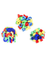 Little Fingers 3 in 1 Bullet Blocks/Nuts & Bolts/Button & Thread Combo Puzzle Sets Beads for Kids Early Learning, Multicolor, Small