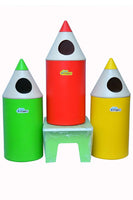 Little Fingers Plastic Toy Storage Shelf with 6 Yellow Bins – Kids Organizer Rack for Toys & Books – L38.5 x W14 x H32 Inches – Blue & Yellow