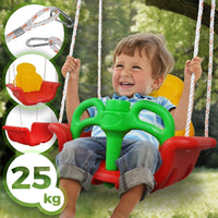 Little Fingers High Back Full Bucket Toddler Swing Seat with Plastic Coated Chains (Red), Standard