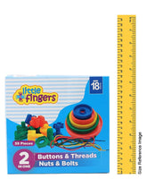 Little Fingers 2 in1 Nut & Bolts/Beads Play Combo Puzzle Sets Beads for Kids Early Learning Building Blocks for Kids