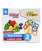 Little Fingers 2 in1 Nut & Bolts/Beads Play Combo Puzzle Sets Beads for Kids Early Learning Building Blocks for Kids
