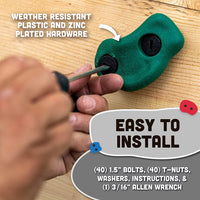 Little Fingers Wall Climbing Rock Holds Kids Climbing Kit for Kids Indoor/Outdoor Playground