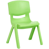 Little Fingers 10 Inch School Classroom Stack Resin Chair, Green, 6-Pack