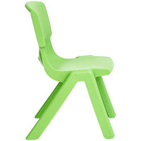 Little Fingers 10 Inch School Classroom Stack Resin Chair, Green, 6-Pack