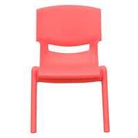 Little Fingers 4 Pack Red Plastic Stackable School Chair with 10.5'' Seat Height