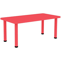 Little Fingers Strong And Sturdy School Study Table Without Chairs - Rectangle (Red)