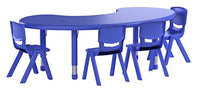Little Fingers   Half-Moon Plastic Activity Table Set with 4 Chairs