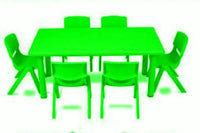 Little Fingers Table School Study Table Without Chairs - Rectangle (Green)
