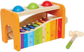 Imported Pound & Tap Bench with Slide Out Xylophone - Award Winning Durable Wooden Musical Pounding Toy for Toddlers, Multifunctional and Bright Colours