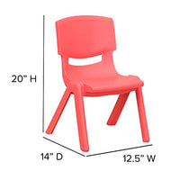 Little Fingers 4 Pack Red Plastic Stackable School Chair with 10.5'' Seat Height