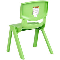 Little Fingers 10 Inch School Classroom Stack Resin Chair, Green, 6-Pack