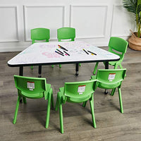 Little Fingers 10 Inch School Classroom Stack Resin Chair, Green, 6-Pack