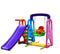 Happy Kids Super Senior Slide With Swing And Basketball-multi color