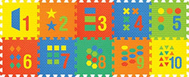 Sunta 12-inch Number/Shape Puzzle Mats, Multi Color (10 Pieces)