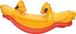 Little Fingers Double Rocking Horse Plastic Seesaw Yellow For 2 Kids Activity Toys rbwtoy16376.