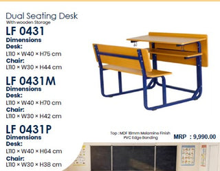 LF 0431 Kids Wooden Dual Seating Desk With wooden Storage