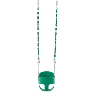 Little Fingers High Back Full Bucket Toddler Swing Seat with Plastic Coated Chains (Green), Standard