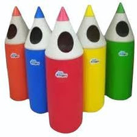 Little Fingers Jumbo Pencil-Shaped Dustbin for Kids – Colorful Cartoon Garbage Bin for Play School, Nursery & Home Use – Plastic Trash Can -1pc