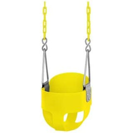 Little Fingers High Back Full Bucket Toddler Swing Seat with Plastic Coated Chains (Yellow), Standard