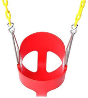 Little Fingers High Back Full Bucket Toddler Swing Seat with Plastic Coated Chains (Red), Standard