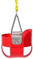 Little Fingers High Back Full Bucket Toddler Swing Seat with Plastic Coated Chains (Red), Standard